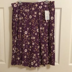 Floral LuLaRoe XL Madison skirt purple